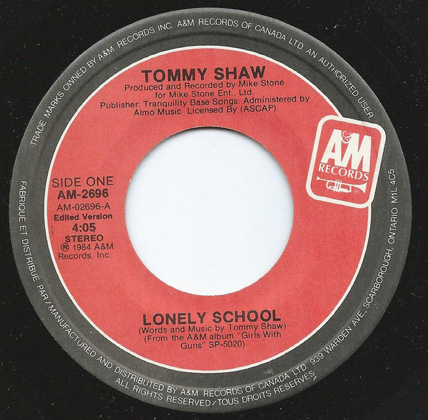 Tommy Shaw : Lonely School (7", Single)