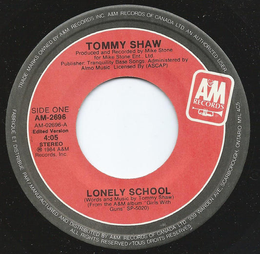 Tommy Shaw : Lonely School (7", Single)