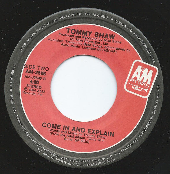 Tommy Shaw : Lonely School (7", Single)