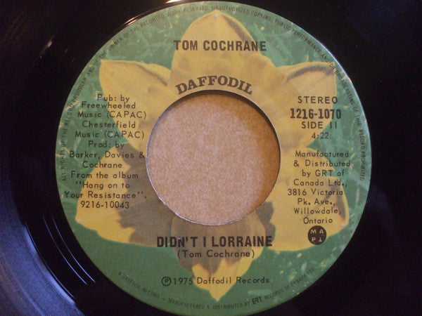 Tom Cochrane : Softly Walk Away (7", Single)