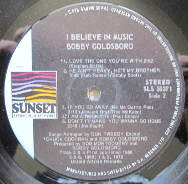 Bobby Goldsboro : I Believe In Music (LP, Comp)