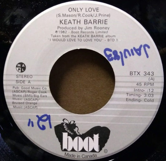 Keath Barrie : Only Love (7", Single)