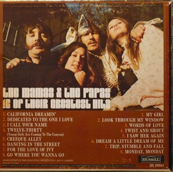 The Mamas & The Papas : 16 Of Their Greatest Hits (LP, Comp)