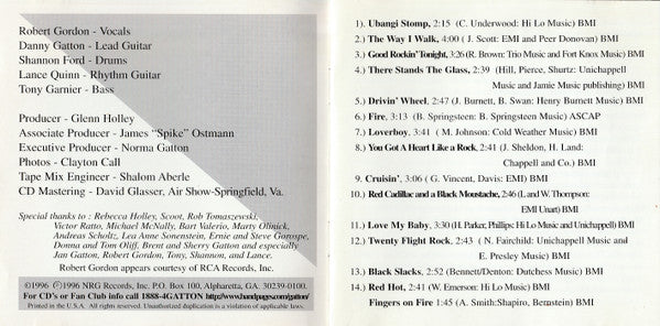 Robert Gordon (2) With Danny Gatton : Live "The Humbler" (CD, Album)