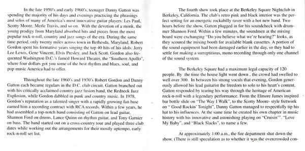 Robert Gordon (2) With Danny Gatton : Live "The Humbler" (CD, Album)