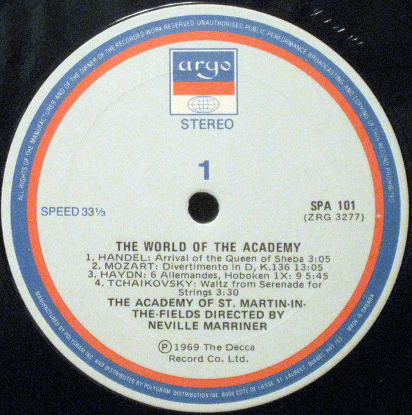 The Academy Of St. Martin-in-the-Fields, Sir Neville Marriner : The World Of The Academy (LP, Comp)