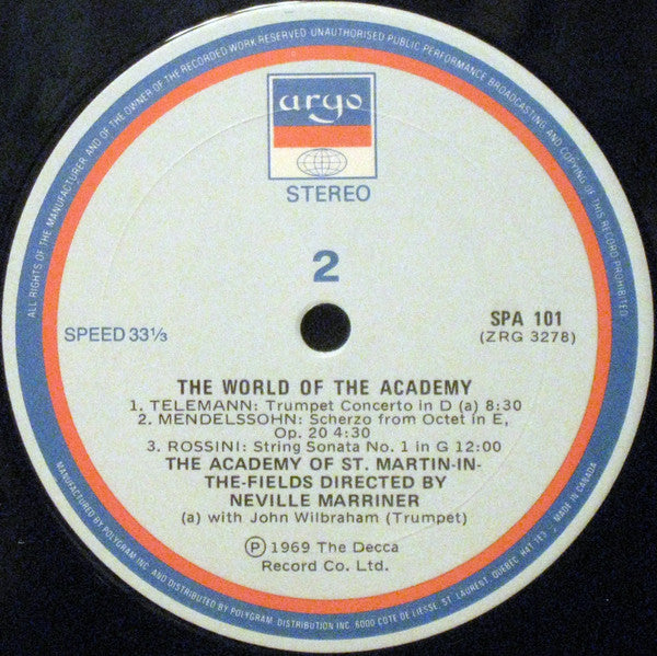 The Academy Of St. Martin-in-the-Fields, Sir Neville Marriner : The World Of The Academy (LP, Comp)