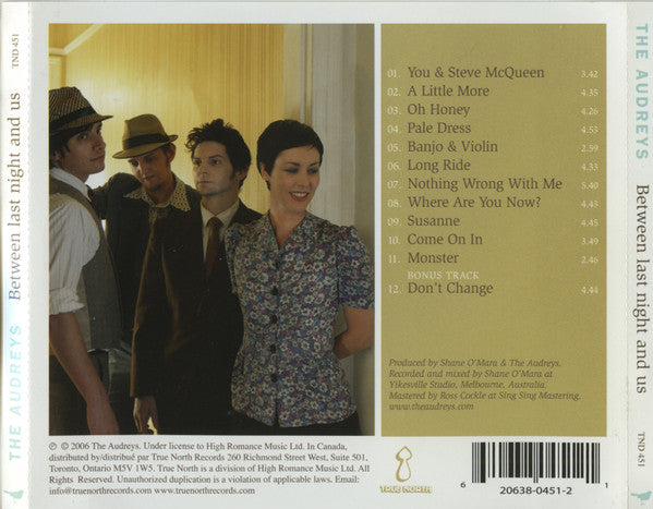 The Audreys : Between Last Night And Us (CD, Album)