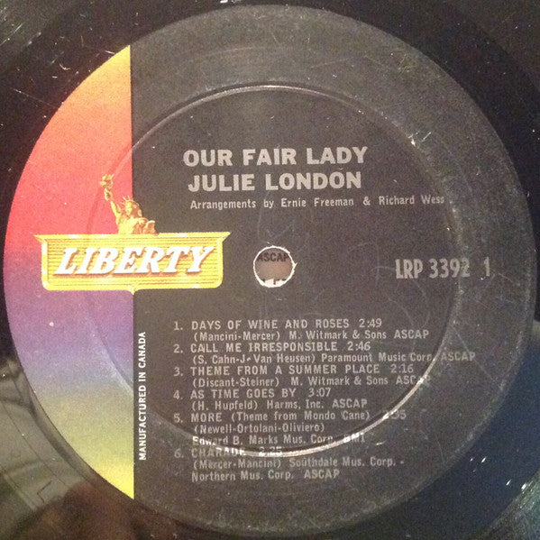 Julie London : Our Fair Lady (LP, Album, Mono)