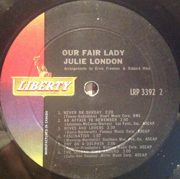 Julie London : Our Fair Lady (LP, Album, Mono)