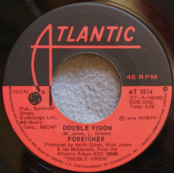 Foreigner : Double Vision / Lonely Children (7", Single)