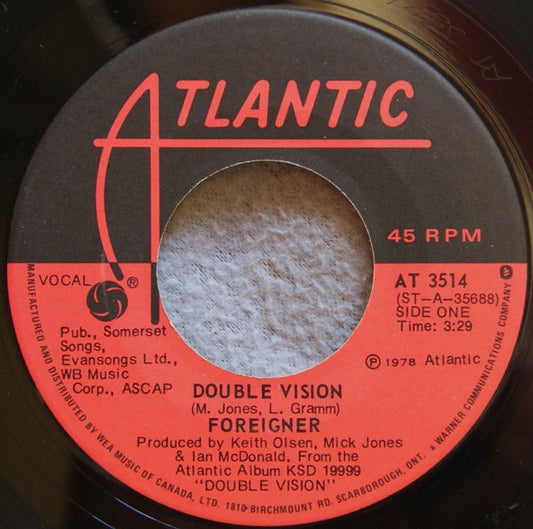 Foreigner : Double Vision / Lonely Children (7", Single)