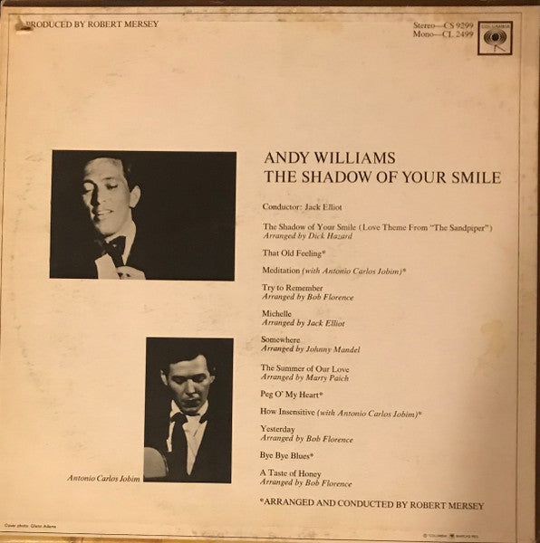 Andy Williams : The Shadow Of Your Smile (LP, Album, Mono)