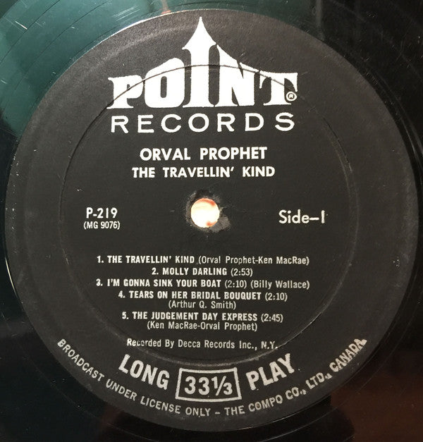 Orval Prophet : The Travellin' Kind (LP, Mono)