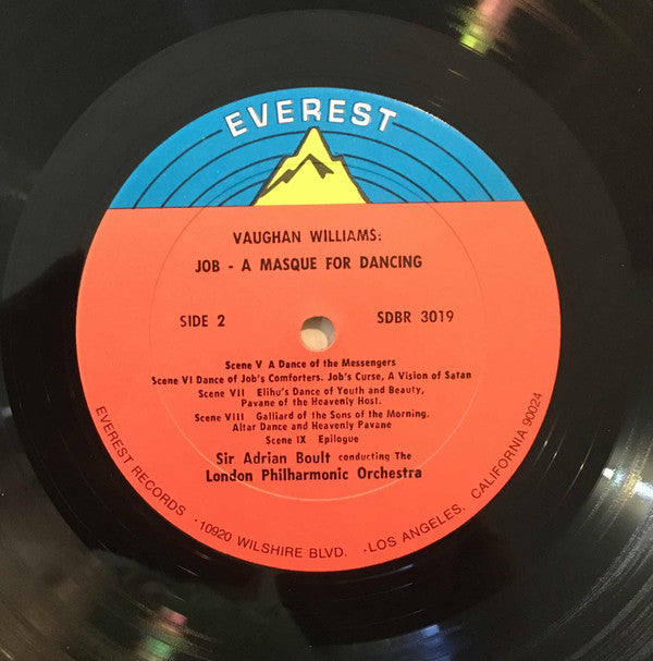 Ralph Vaughan Williams - Sir Adrian Boult, London Philharmonic Orchestra : Job "A Masque For Dancing" (LP, RE)
