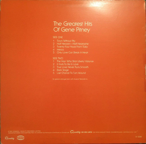 Gene Pitney : Greatest Hits (LP, Comp)