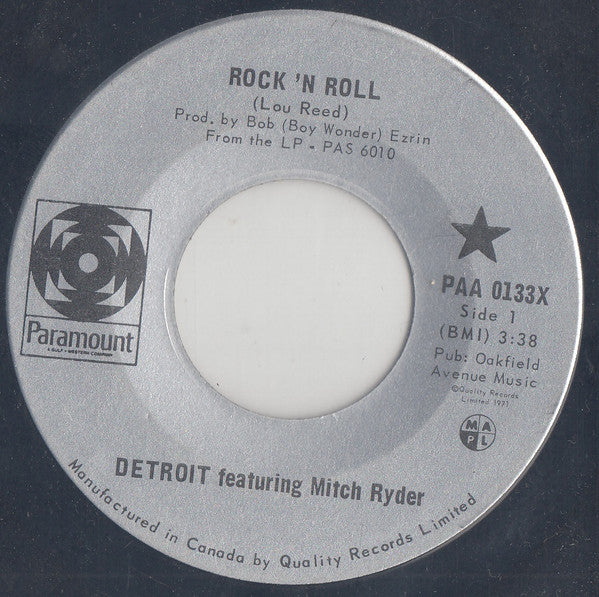 Detroit (2) Featuring Mitch Ryder : Rock 'N Roll / Box Of Old Roses (7", Single)