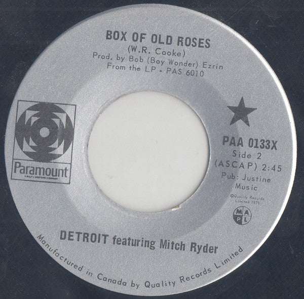 Detroit (2) Featuring Mitch Ryder : Rock 'N Roll / Box Of Old Roses (7", Single)