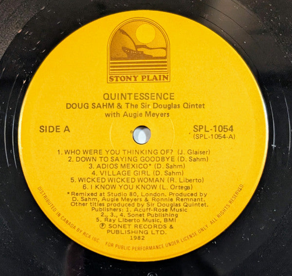 Sir Douglas Quintet : Quintessence (LP, Album)