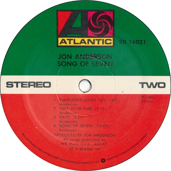 Jon Anderson : Song Of Seven (LP, Album, Mon)