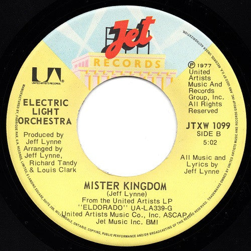 Electric Light Orchestra : Turn To Stone (7", Single, RP, Int)