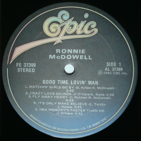 Ronnie McDowell : Good Time Lovin' Man (LP, Album)