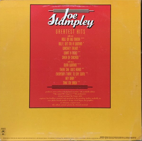 Joe Stampley : Greatest Hits (LP, Album, Comp)
