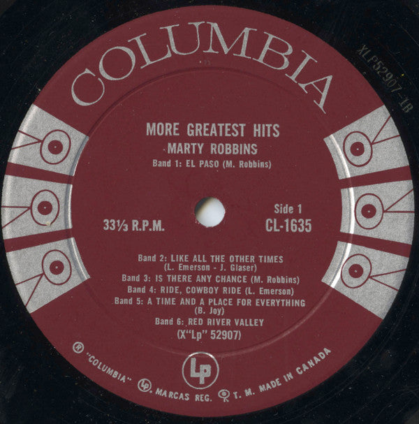 Marty Robbins : More Greatest Hits (LP, Comp, Mono)