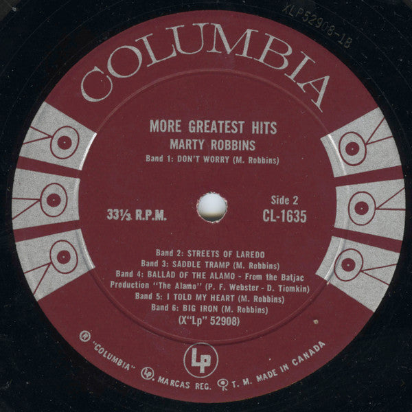 Marty Robbins : More Greatest Hits (LP, Comp, Mono)