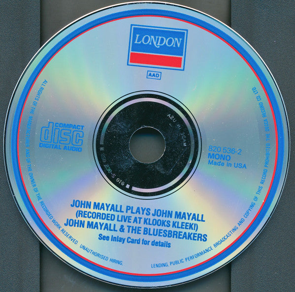 John Mayall : John Mayall Plays John Mayall (CD, Album, Mono, RE)