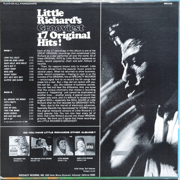 Little Richard : Little Richard's Grooviest 17 Original Hits! (LP, Comp, RE)