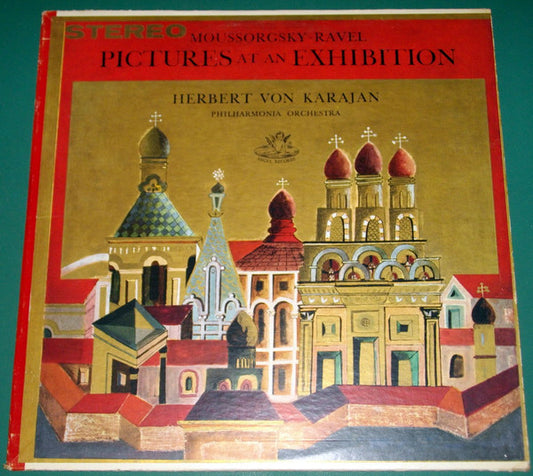 Modest Mussorgsky, Maurice Ravel, Herbert Von Karajan, Philharmonia Orchestra : Pictures At An Exhibition (LP)