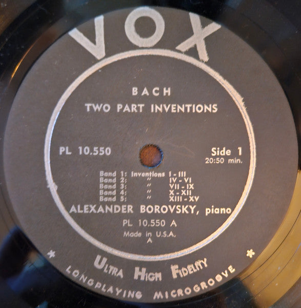 Bach* - Alexander Borovsky : Two & Three Part Inventions (LP)