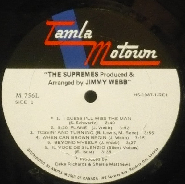 The Supremes : The Supremes Produced And Arranged By Jimmy Webb (LP, Album)