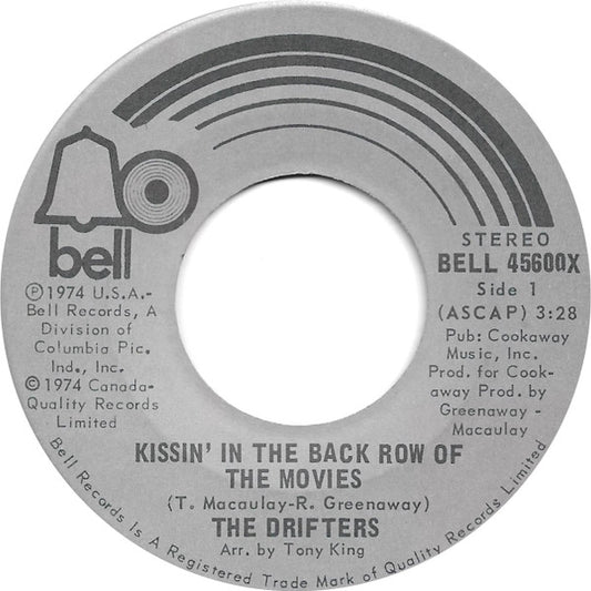 The Drifters : Kissin' In The Back Row Of The Movies (7", Single)