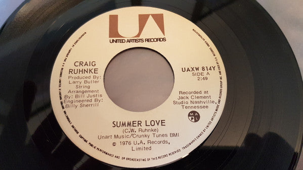 Craig Ruhnke : Summer Love / A Single Word (7", Single)