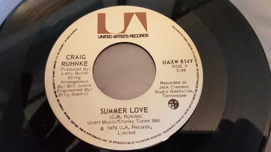 Craig Ruhnke : Summer Love / A Single Word (7", Single)