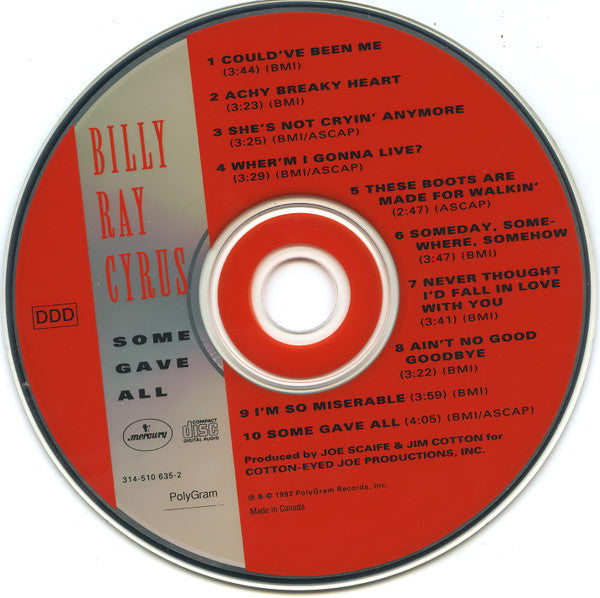 Billy Ray Cyrus : Some Gave All (CD, Album)