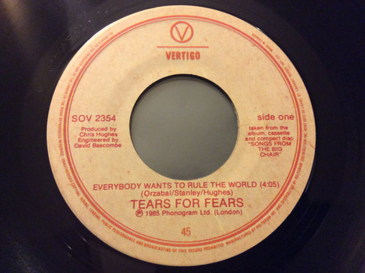 Tears For Fears : Everybody Wants To Rule The World (7", Single, M/Print)