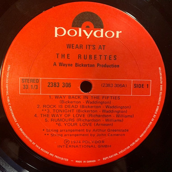 The Rubettes : Wear It's 'At (LP, Album)