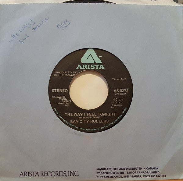 Bay City Rollers : The Way I Feel Tonight (7")