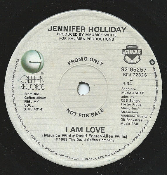 Jennifer Holliday : I Am Love (7", Single, Promo)