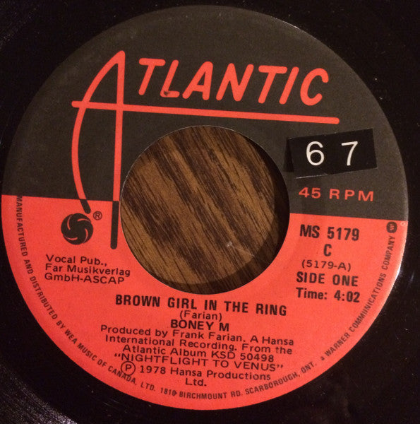 Boney M* : Brown Girl In The Ring (7", Single)