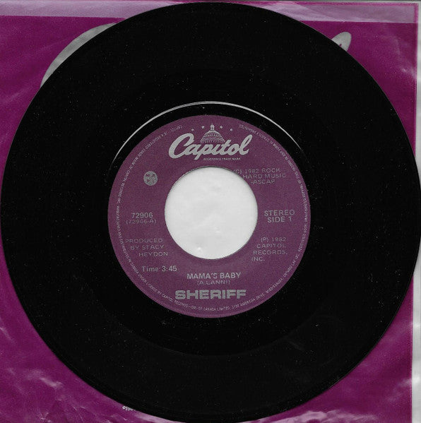 Sheriff (3) : Mama's Baby (7", Single)