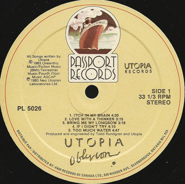 Utopia (5) : Oblivion (LP, Album)
