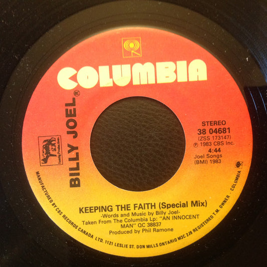 Billy Joel : Keeping The Faith (7", Single)