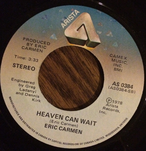 Eric Carmen : Baby, I Need Your Lovin' (7", Single)