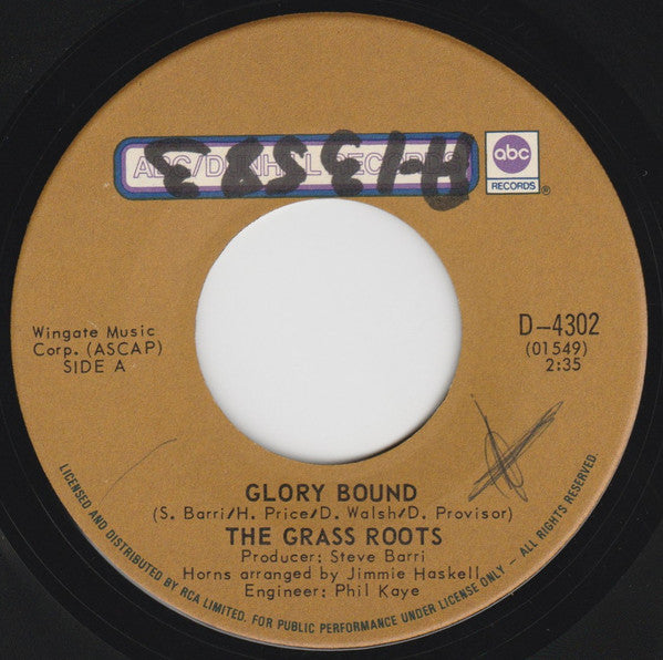 The Grass Roots : Glory Bound (7", Single)