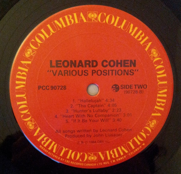 Leonard Cohen : Various Positions (LP, Album)