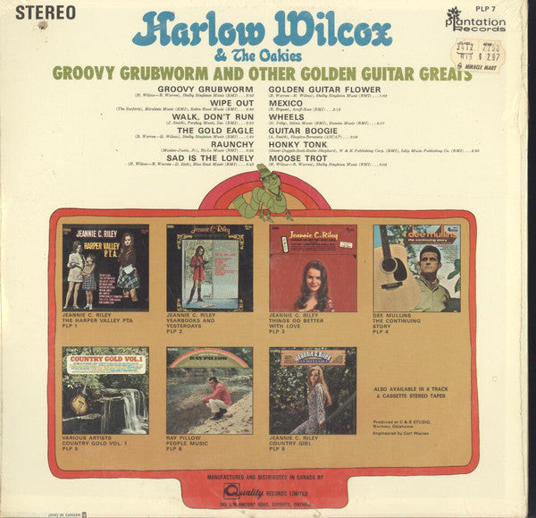 Harlow Wilcox And The Oakies : Groovy Grubworm And Other Golden Guitar Greats (LP, Album)